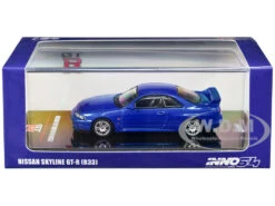 Nissan Skyline GT-R (R33) RHD (Right Hand Drive) Bayside Blue Metallic 1/64 Diecast Model Car By Inno Models