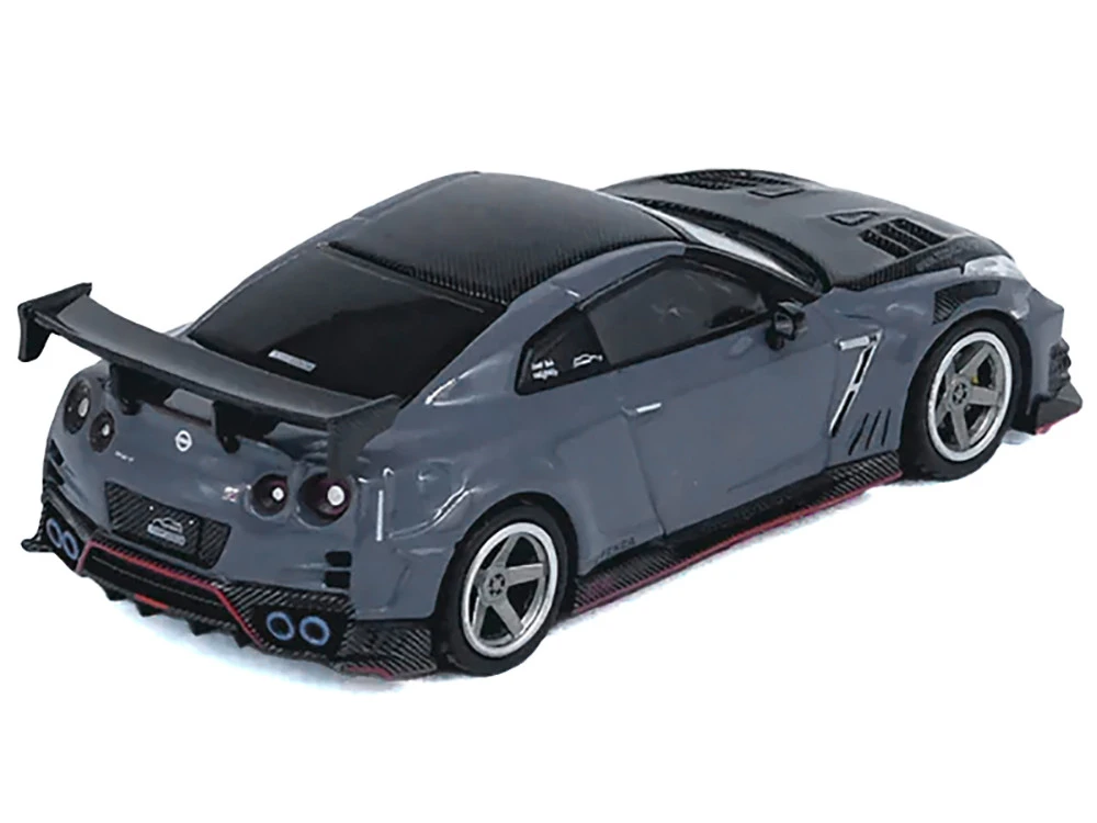 2024 Nissan GT-R (R35) Nismo "Top Secret" RHD (Right Hand Drive) Gray With Carbon Hood And Top "Hong Kong Toy Car Salon 2024 Special Edition" 1/64 Diecast Model Car By Inno Models - Image 2