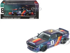Nissan Silvia (S14) Boss RHD (Right Hand Drive) #8 "Rocket Bunny" Magic Purple With Stripes 1/64 Diecast Model Car By Inno Models
