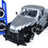 1953 Chevrolet 3100 Pickup Truck Silver Metallic With Black Flames With Extra Wheels "Just Trucks" Series 1/24 Diecast Model Car By Jada