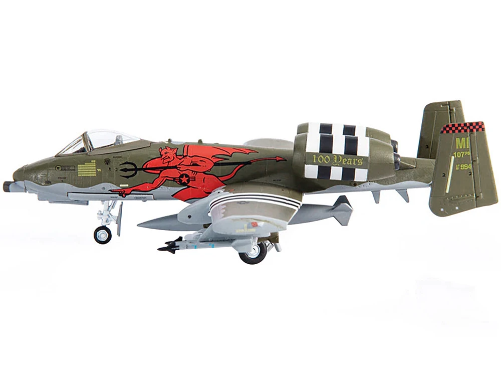 Fairchild Republic A-10A Thunderbolt II Aircraft "US Air Force, 107th Fighter Squadron, 100th Anniversary Edition" (2018) 1/144 Diecast Model By JC Wings - Image 2