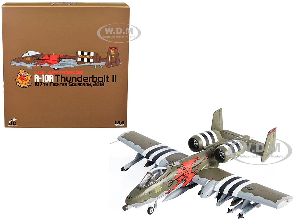 Fairchild Republic A-10A Thunderbolt II Aircraft "US Air Force, 107th Fighter Squadron, 100th Anniversary Edition" (2018) 1/144 Diecast Model By JC Wings