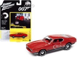 1971 Ford Mustang Mach 1 Bright Red With Black Bottom (James Bond 007) "Diamonds Are Forever" (1971) Movie "Pop Culture" Series 1/64 Diecast Model Car By Johnny Lightning