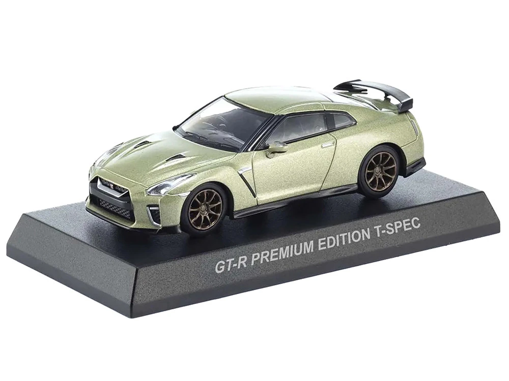 Nissan GT-R Premium Edition T-Spec RHD (Right Hand Drive) Jade Green Metallic With Mini Book No.11 1/64 Diecast Model Car By Kyosho - Image 2