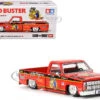 Chevrolet Silverado Pickup Truck "Clod Buster" Orange With Black Stripes (Designed By Jun Imai) "Tamiya X Kaido House" Special 1/64 Diecast Model Car By Mini GT