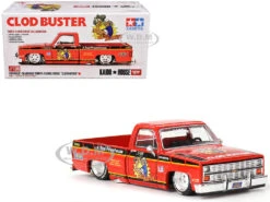 Chevrolet Silverado Pickup Truck "Clod Buster" Orange With Black Stripes (Designed By Jun Imai) "Tamiya X Kaido House" Special 1/64 Diecast Model Car By Mini GT