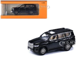 Toyota Land Cruiser 300 Black 1/64 Diecast Model Car By GCD