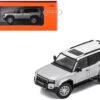 Toyota Land Cruiser Prado 250 Silver Metallic With White Top 1/64 Diecast Model Car By GCD