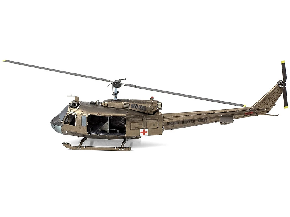 Model Kit Bell UH-1 Iroquois Helicopter "Huey" United States Army (Moderate Difficulty) Steel Model By Metal Earth - Image 2