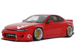 2014 Nissan Silvia (S15) RHD (Right Hand Drive) "Rocket Bunny" Red With Graphics Limited Edition To 2000 Pieces Worldwide 1/18 Model Car By Otto Mobile