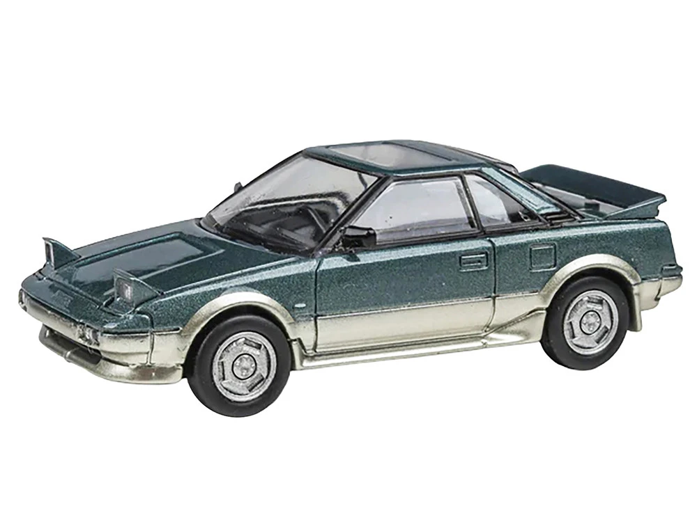 1985 Toyota MR2 MK1 Green Metallic And Gold With Sunroof 1/64 Diecast Model Car By Paragon Models - Image 2