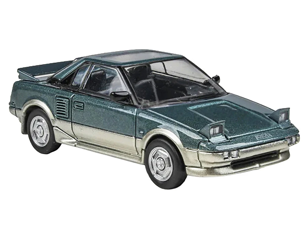 1985 Toyota MR2 MK1 Green Metallic And Gold With Sunroof 1/64 Diecast Model Car By Paragon Models - Image 5