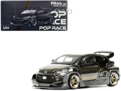 Toyota "Pandem" GR Yaris RHD (Right Hand Drive) Dark Chrome 1/64 Diecast Model Car By Pop Race