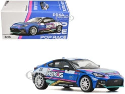 Toyota GR86 "Wako's" Blue With Graphics 1/64 Diecast Model Car By Pop Race