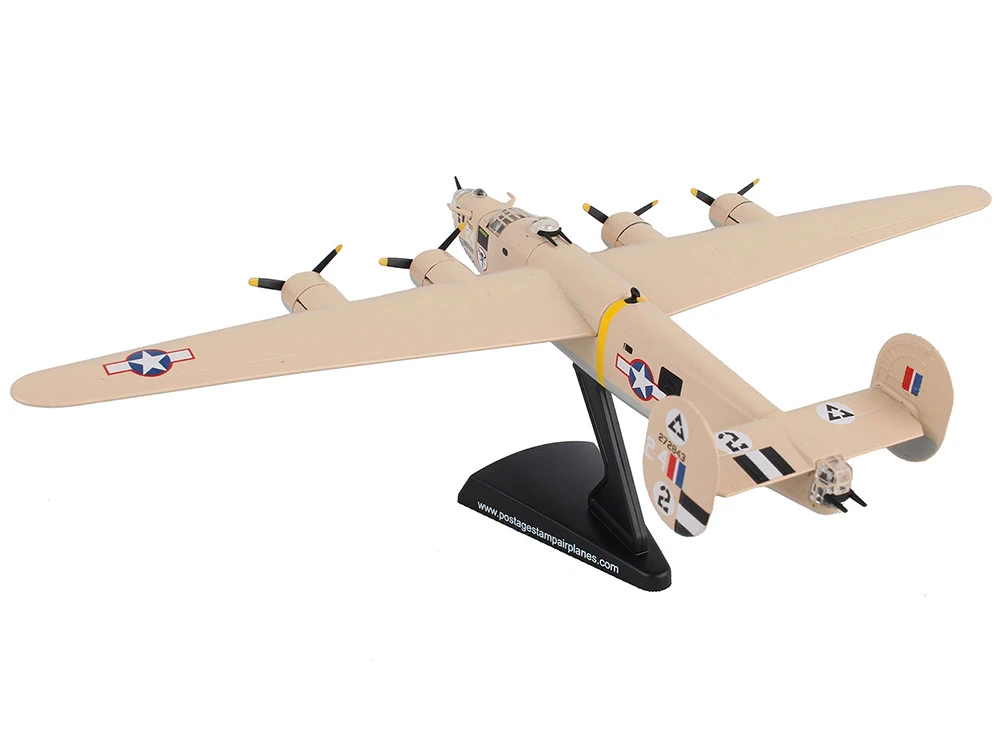 Consolidated B-24D Liberator Bomber Aircraft "Strawberry Bitch, 376th Heavy Bombardment, North Africa" United States Army Air Forces 1/163 Diecast Model Airplane By Postage Stamp - Image 3
