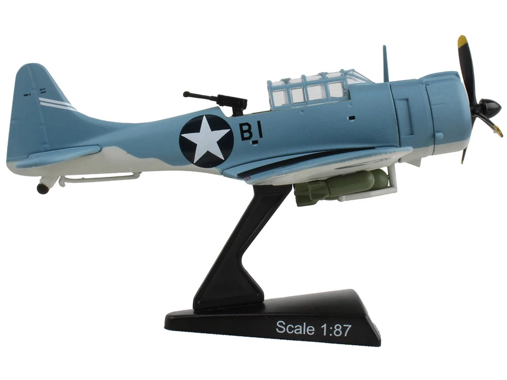 Douglas SBD-3 Dauntless Aircraft "Lt. Richard Best" United States Navy 1/87 Diecast Model Airplane By Postage Stamp - Image 2