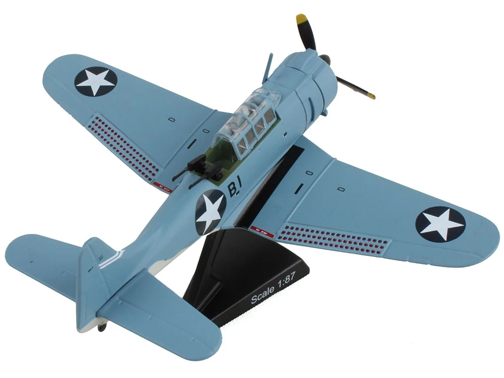 Douglas SBD-3 Dauntless Aircraft "Lt. Richard Best" United States Navy 1/87 Diecast Model Airplane By Postage Stamp - Image 3