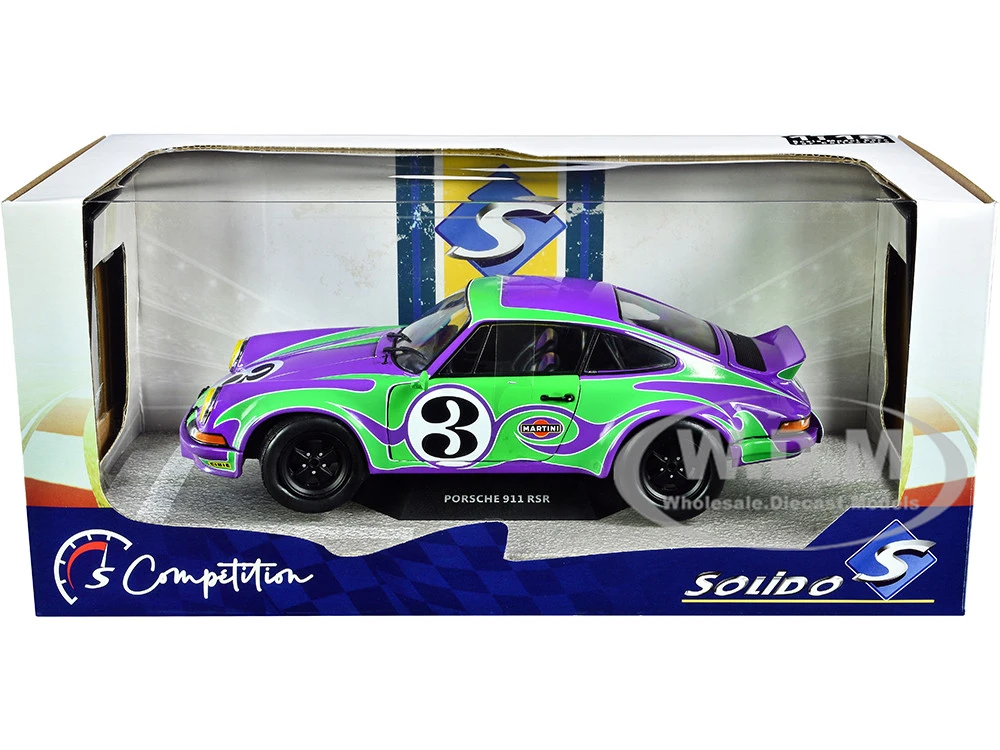 1973 Porsche 911 RSR #3 "Purple Hippy Tribute" "Competition" Series 1/18 Diecast Model Car By Solido - Image 6
