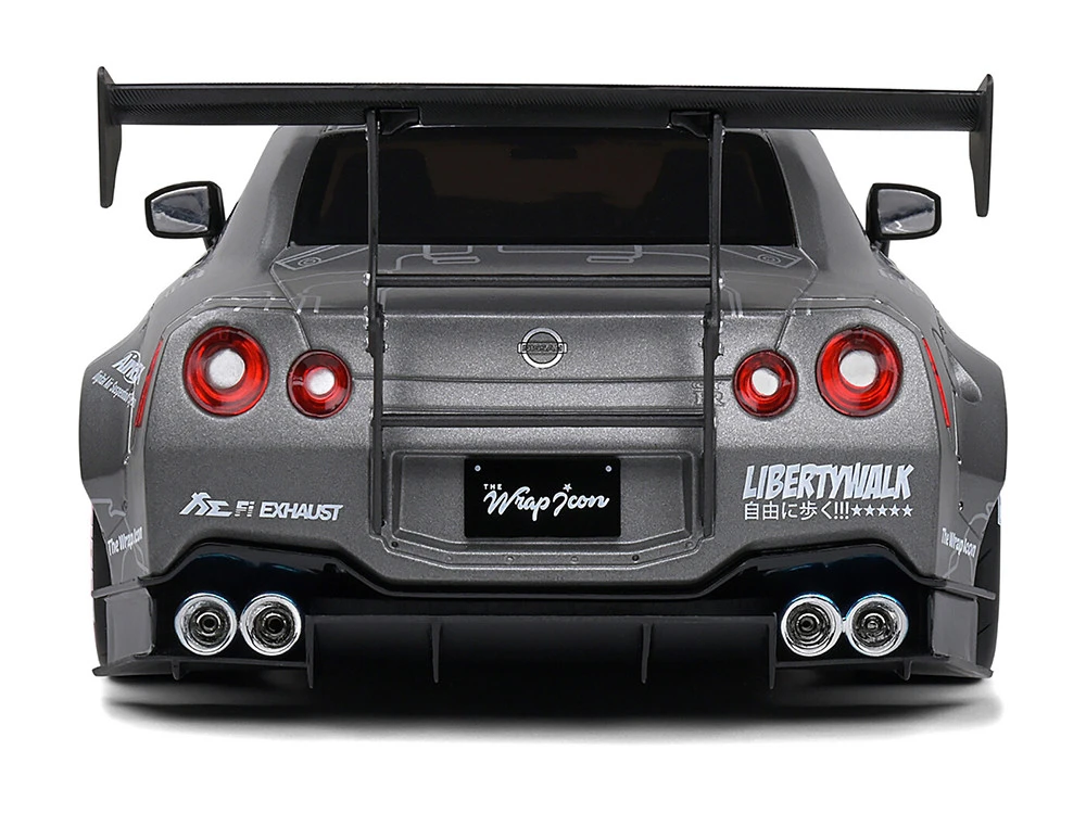 2020 Nissan GT-R (R35) RHD (Right Hand Drive) With Liberty Walk 2.0 Body Kit Dark Silver "Catalogue Design" 1/18 Diecast Model Car By Solido - Image 8