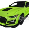 2020 Ford Mustang Shelby GT500 Grabber Lime Green Metallic With Black Top And Stripes 1/18 Diecast Model Car By Solido