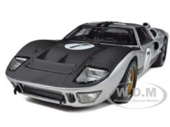 1966 Ford GT-40 MK II #7 Silver 1/18 Diecast Model Car By Shelby Collectibles
