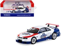 Nissan Nismo GT-R LM RHD (Right Hand Drive) "1995 Launch Version" White With Red And Blue Accents "Hobby64" Series 1/64 Diecast Model Car By Tarmac Works