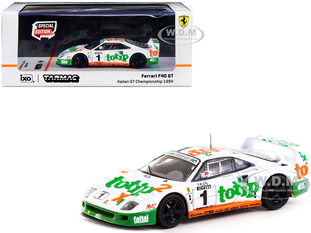 Ferrari F40 GT #1 Federico D'Amore - Oscar Larrauri "Italian GT Championship" (1994) "Hobby64" Series 1/64 Diecast Model Car By Tarmac Works
