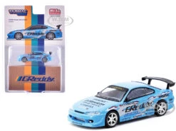 Nissan Silvia (S15) Vertex RHD (Right Hand Drive) "GReddy" Light Blue "Global64" Series 1/64 Diecast Model By Tarmac Works