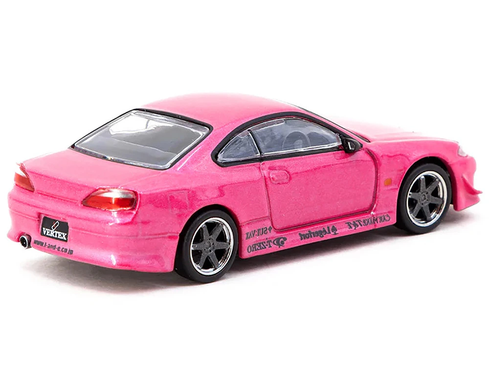 Nissan Silvia (S15) Vertex RHD (Right Hand Drive) Pink Metallic "Global64" Series 1/64 Diecast Model By Tarmac Works - Image 3