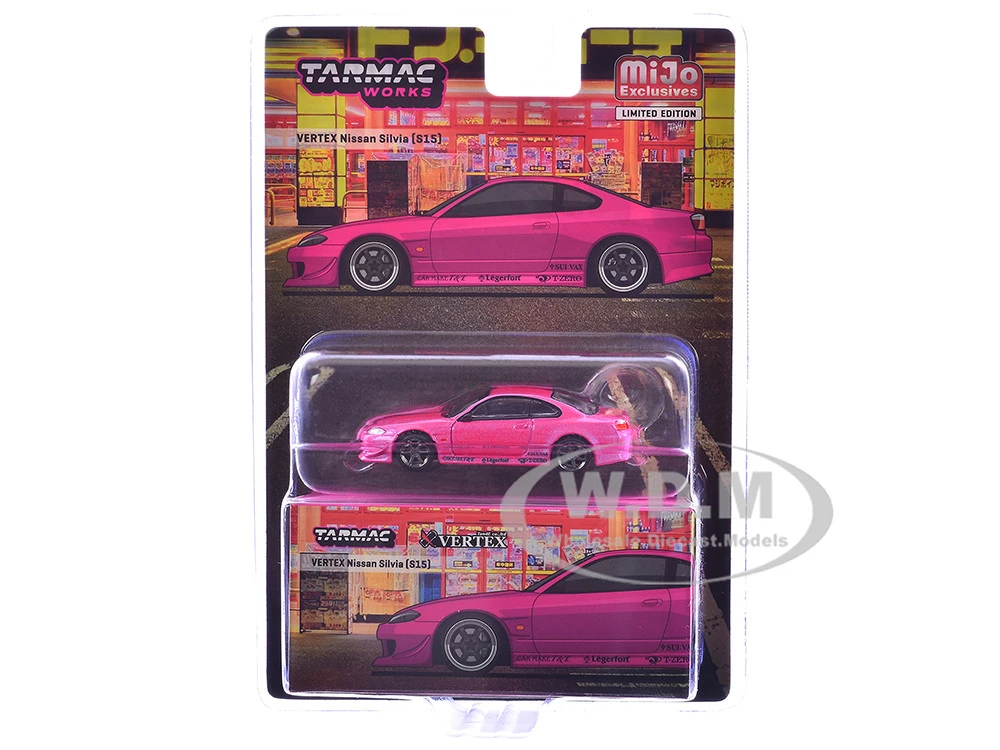 Nissan Silvia (S15) Vertex RHD (Right Hand Drive) Pink Metallic "Global64" Series 1/64 Diecast Model By Tarmac Works - Image 5