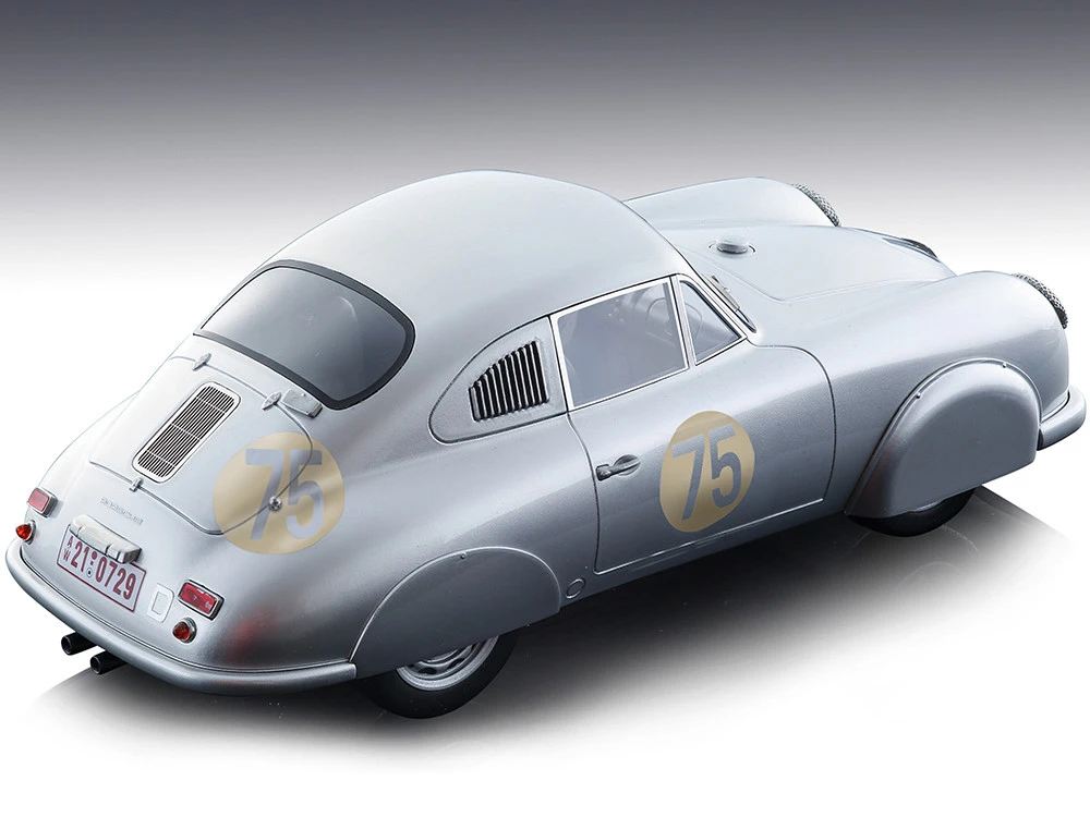 1951 Porsche 356 SL #75 Silver Metallic "Porsche Racing 75th Anniversary Edition" Limited Edition To 100 Pieces Worldwide "Mythos Series" 1/18 Model Car By Tecnomodel - Image 2