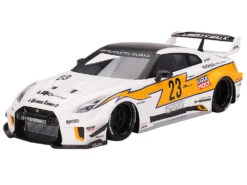 Nissan LB-Silhouette WORKS GT 35GT-RR Ver.1 RHD (Right Hand Drive) #23 White With Yellow Stripes "LB Racing" 1/18 Model Car By Top Speed