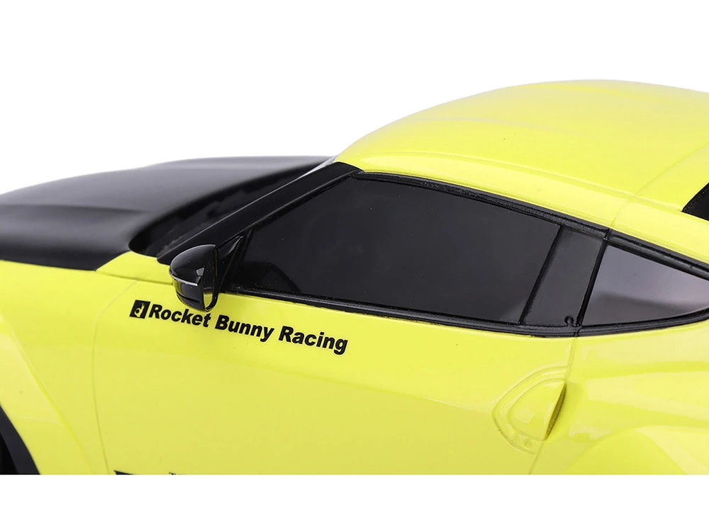 Nissan Z (RZ34) "Pandem" Ikazuchi Yellow With Matt Black Hood 1/18 Model Car By Top Speed - Image 2