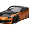 Nissan Z RHD (Right Hand Drive) #23 "LB-NATION WORKS" Orange Metallic With Matt Black Hood And Black Top 1/18 Model Car By Top Speed