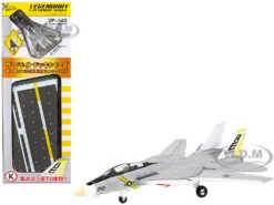 Grumman F-14B Tomcat Fighter Aircraft "VF-142 Ghostriders" And Section K Of USS Enterprise (CVN-65) Aircraft Carrier Display Deck "Legendary F-14 Tomcat" Series 1/200 Diecast Model By Forces Of Valor