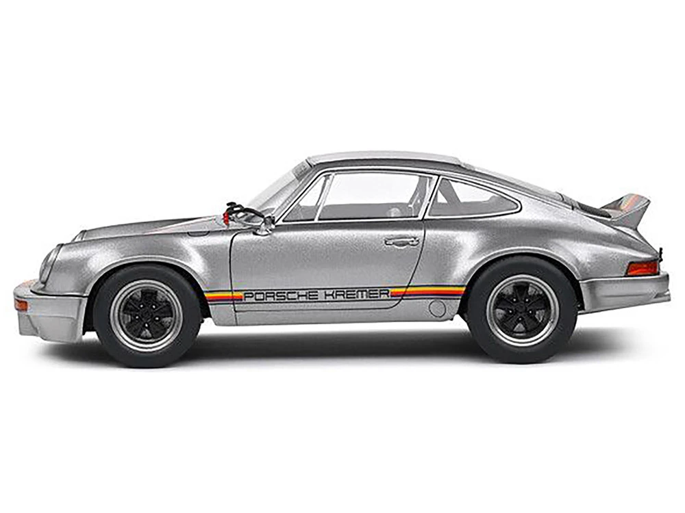 1973 Porsche 911 RSR "Kremer" Silver Metallic With Stripes 1/18 Diecast Model Car By Solido - Image 5