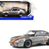 1973 Porsche 911 RSR "Kremer" Silver Metallic With Stripes 1/18 Diecast Model Car By Solido